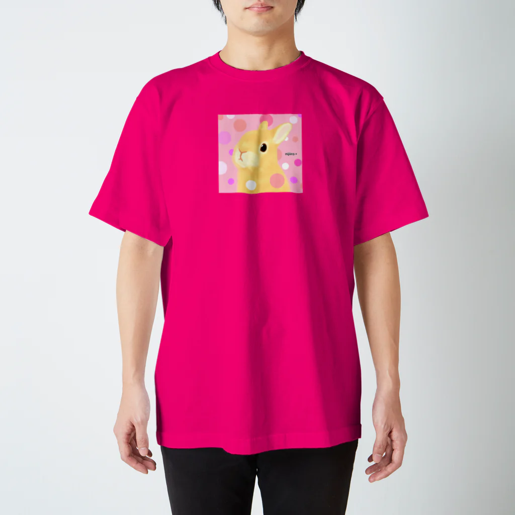 虹色PLUSのキュートな水玉うさぎちゃん スタンダードTシャツ