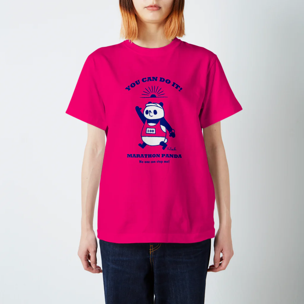 キッチュのマラソンパンダ【YOU CAN DO IT!】ブルー Regular Fit T-Shirt