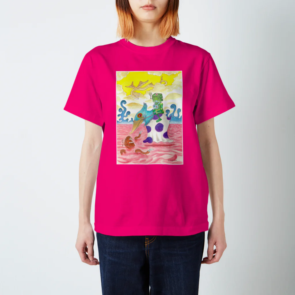 杉山和彦の手描きイラスト　不思議な散歩🌈 スタンダードTシャツ