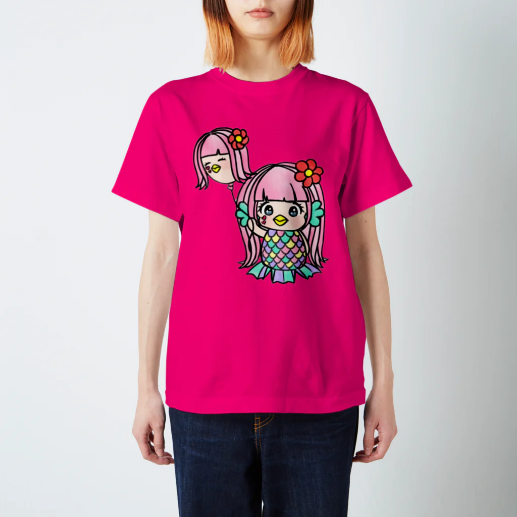 歌うバルーンパフォーマMIHARU✨〜あいことばは『笑顔の魔法』〜😍🎈のQRコード　ミハビエ スタンダードTシャツ