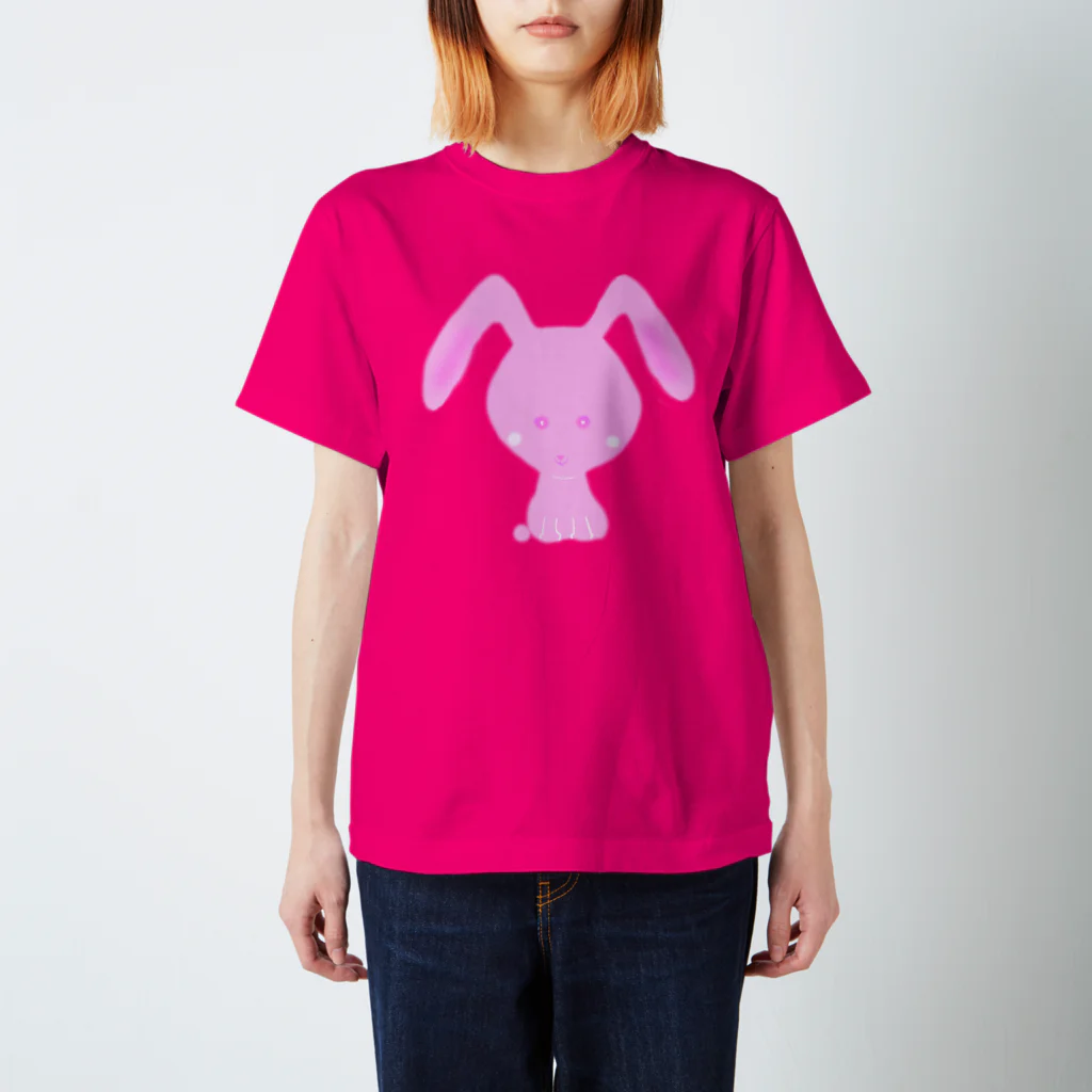 Qsarkのピンクのウサギ スタンダードTシャツ