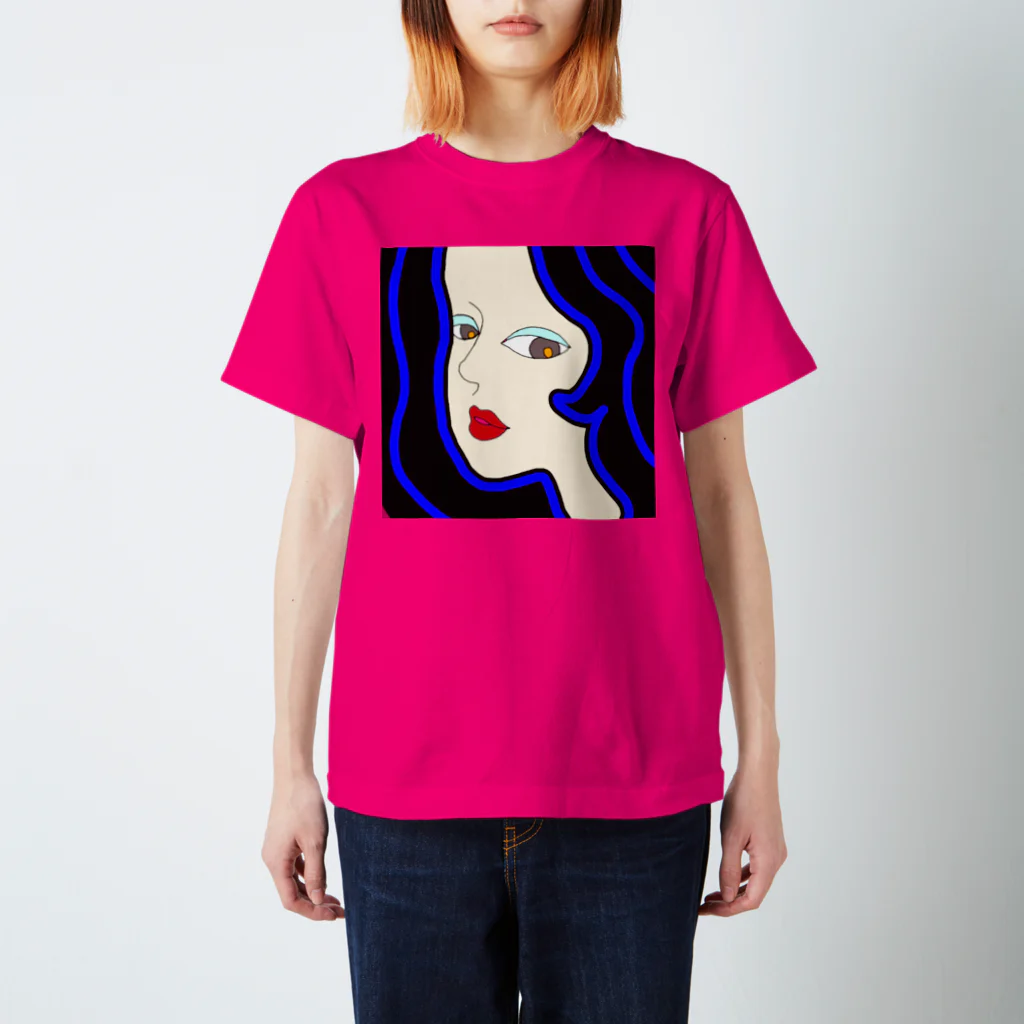 にゃおん×3のあーちゃんの青い髪の美女 Regular Fit T-Shirt