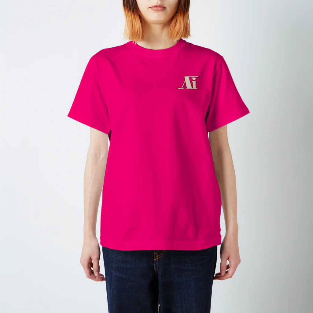 🤍一ノ瀬 彩 🐇⸒⸒ suzuri支店🤍の一ノ瀬彩:LOGO_AI_ピンク【英語略】 Regular Fit T-Shirt
