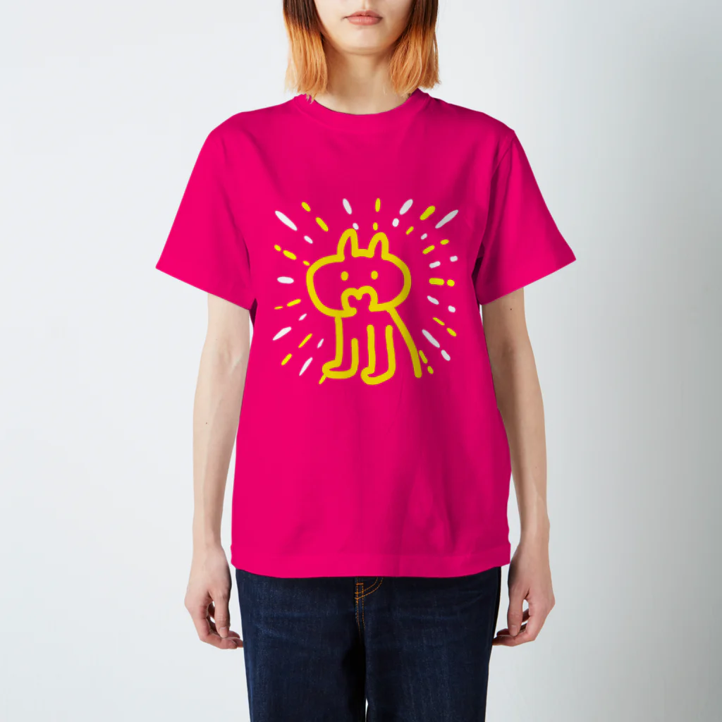 ✨🌈✨ユラクラカン🇯🇵 ✨🌈✨の🌈✨！何か閃いた猫さん！✨🌈 スタンダードTシャツ