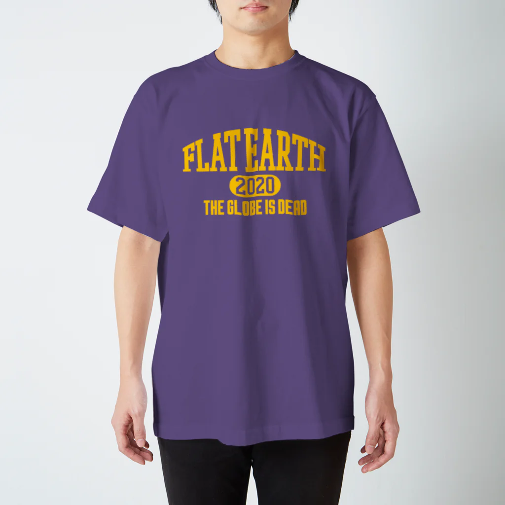 Mappila SHOPのカレッジ風(ミシガンカラー)　フラットアース FLATEARTH Regular Fit T-Shirt