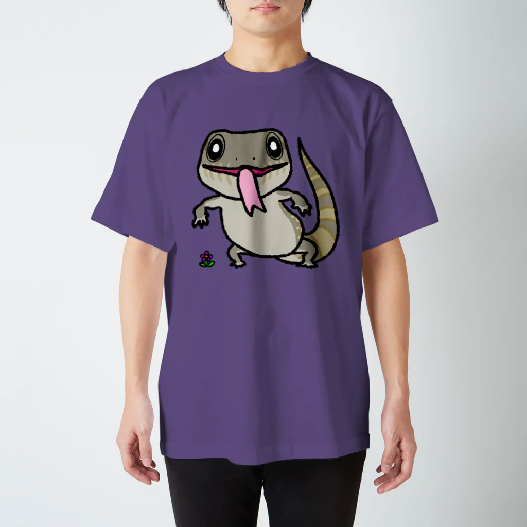 Funny Reptile Artののほほんサバモニ スタンダードTシャツ