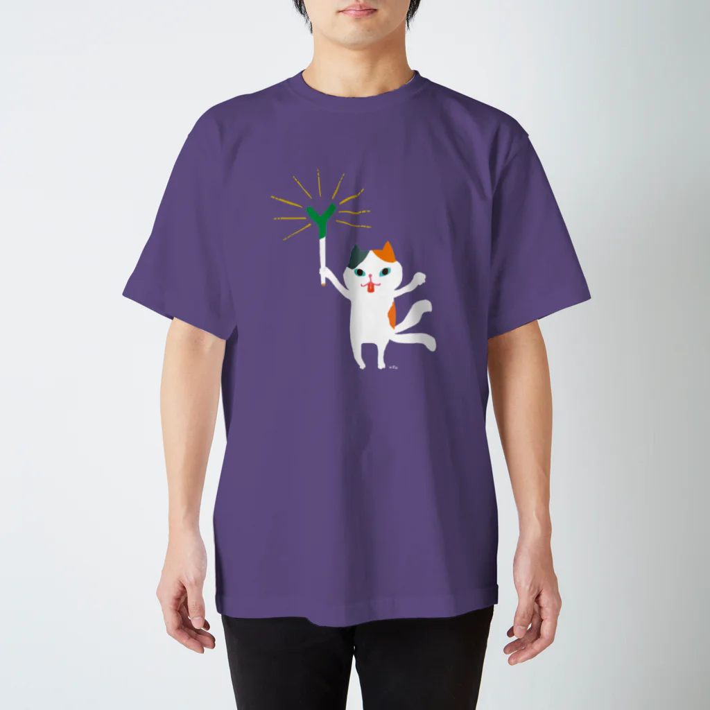 おばけ商店のおばけTシャツ＜ネギを信仰する猫又＞ Regular Fit T-Shirt