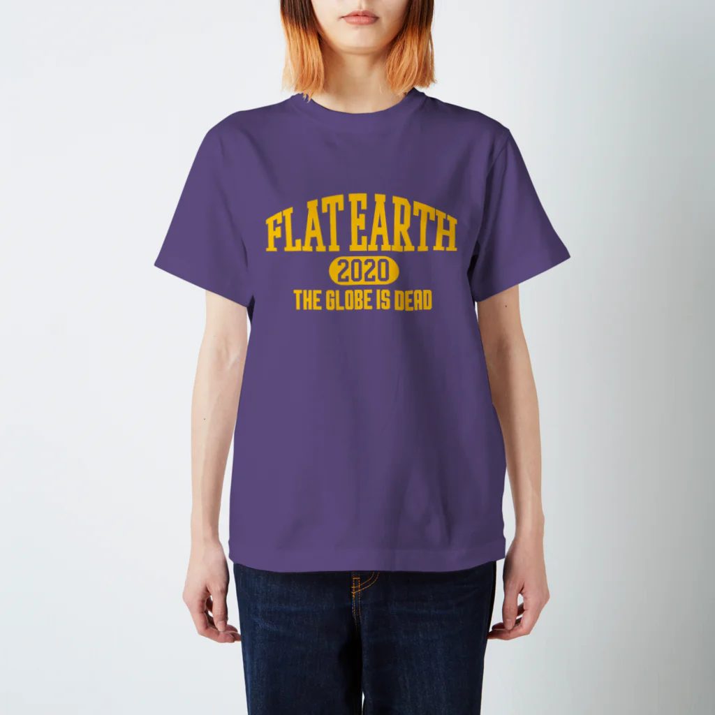 Mappila SHOPのカレッジ風(ミシガンカラー)　フラットアース FLATEARTH Regular Fit T-Shirt