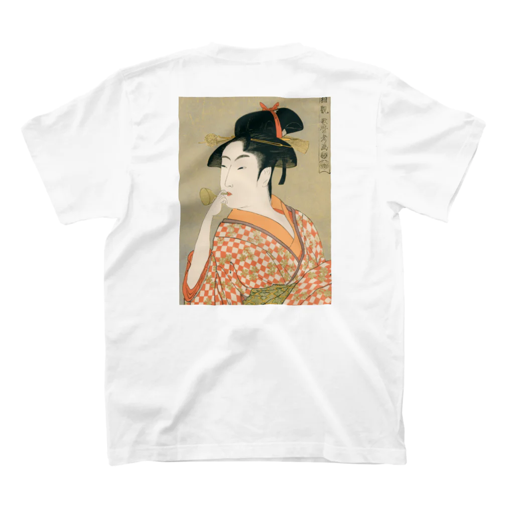 寿めでたや(ukiyoe)のUkiyoe　Utamaro Regular Fit T-Shirtの裏面