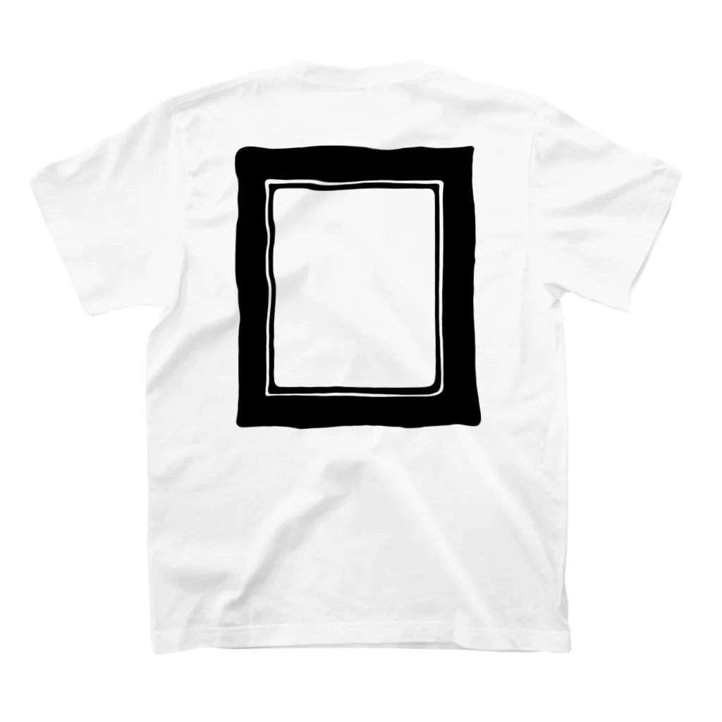 工房KOME kijiworks（Bottega KOME kijiworks）のYORASHI frame-black logo スタンダードTシャツの裏面