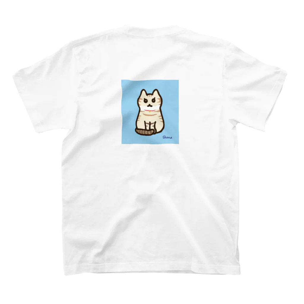 ネコトシアワセのわたし朱那ちゃん（バックプリント） スタンダードTシャツの裏面