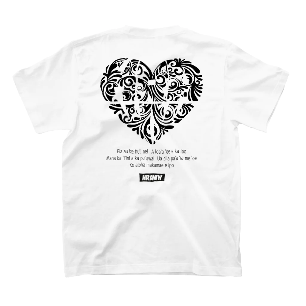 HRAWWのHRAWW　2022S/S新作　heart　Polynesia スタンダードTシャツの裏面