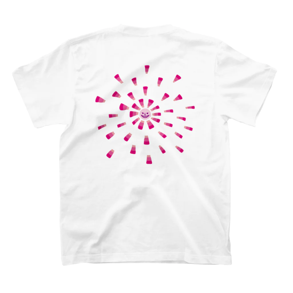 ハチネッコの【背面】サーニャの花びらの舞（ピンク） スタンダードTシャツの裏面