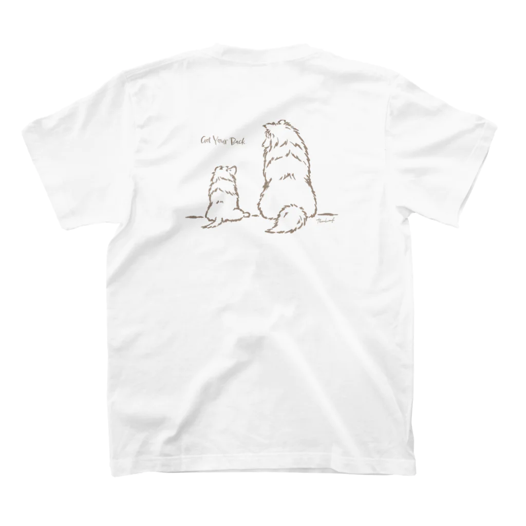 BowWoof Shopの【茶】親子シェルティ スタンダードTシャツの裏面