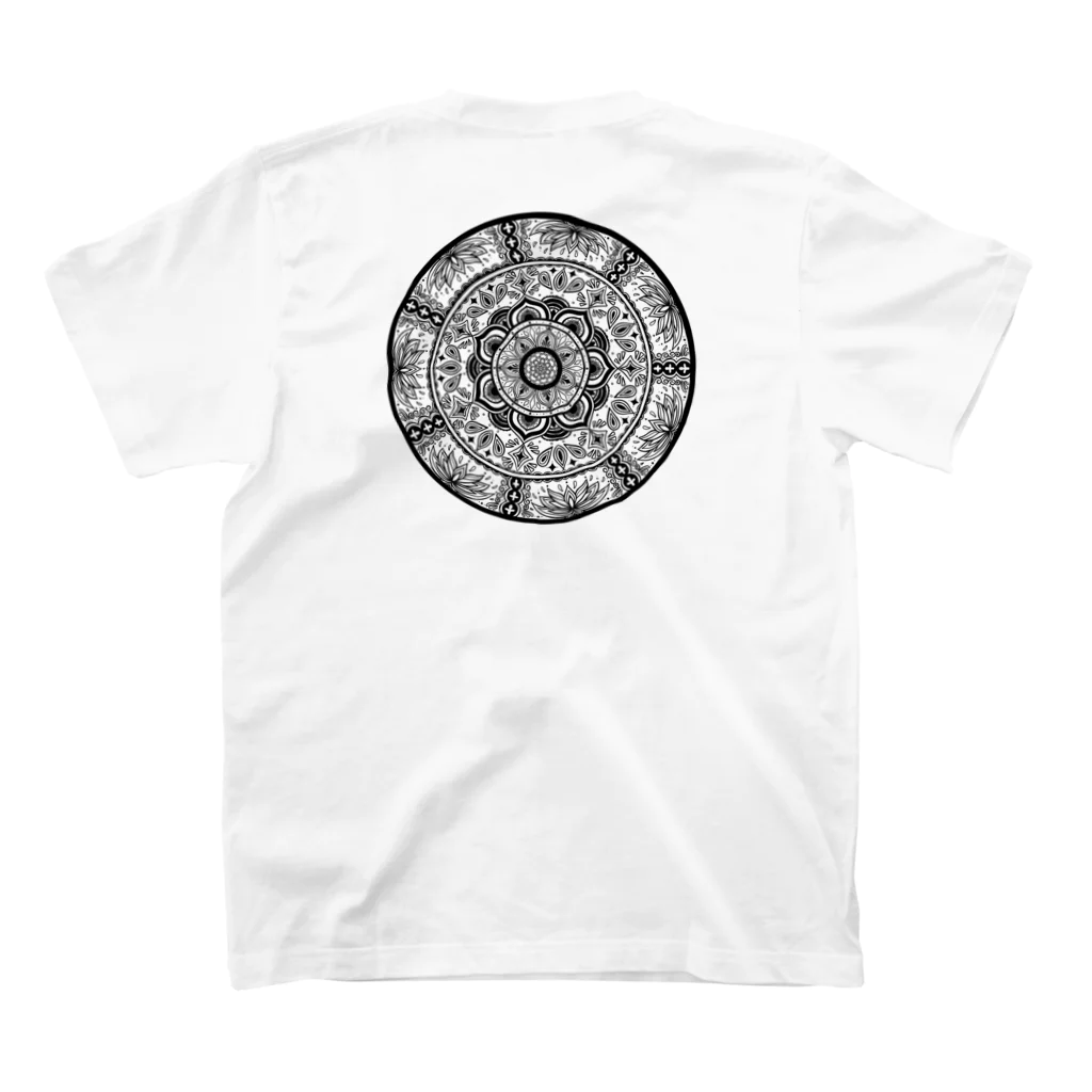 旻天堂(旧 ゆうれい星)のLotus（黒） Regular Fit T-Shirtの裏面