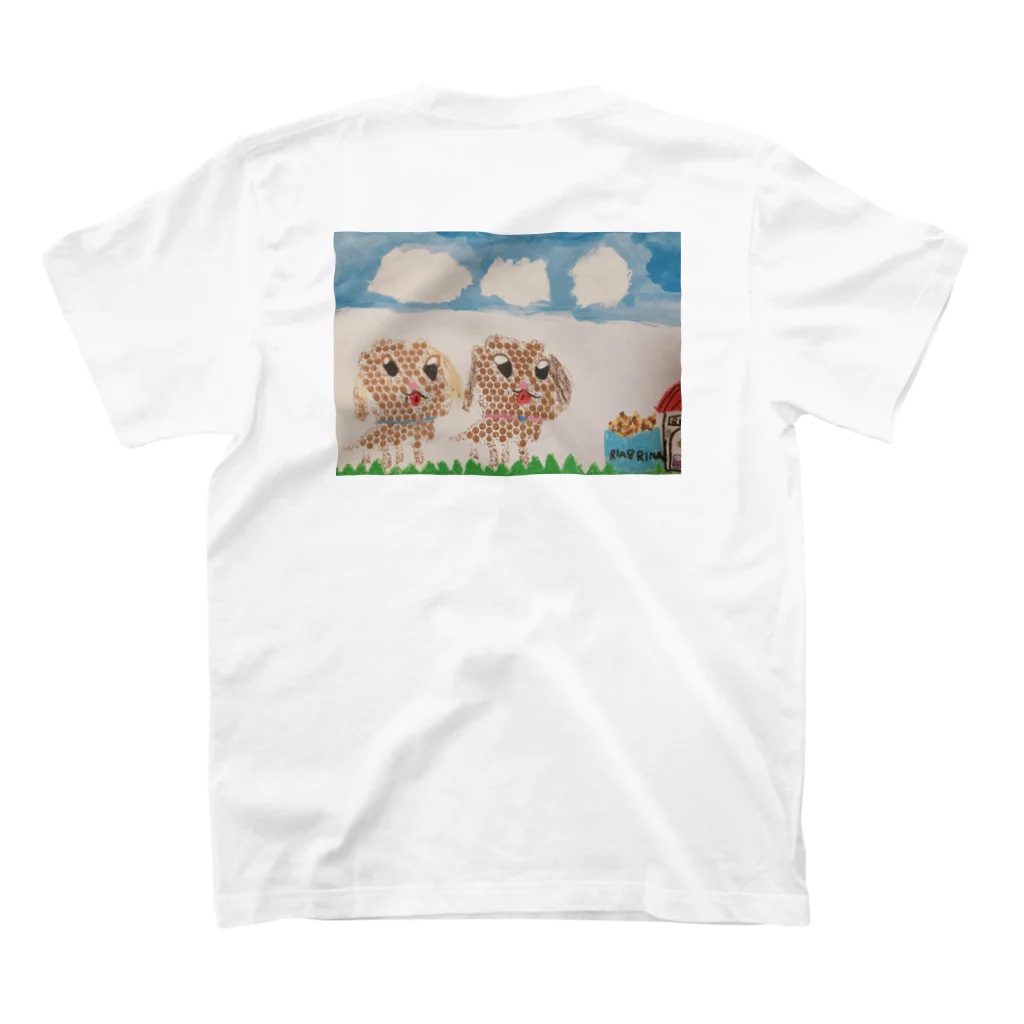 元気いっぱい洋服ショップの子犬のごはん(両面バージョン) スタンダードTシャツの裏面