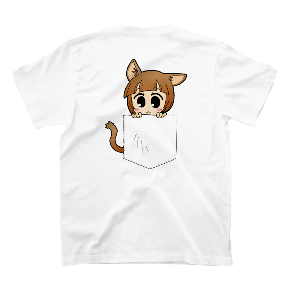 久留米グラフィッククラブのポケットのねこみみさん スタンダードTシャツの裏面