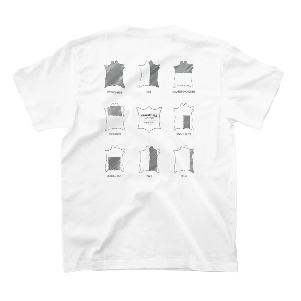 KL-storeのバックプリントT #01 革の部位 Regular Fit T-Shirtの裏面