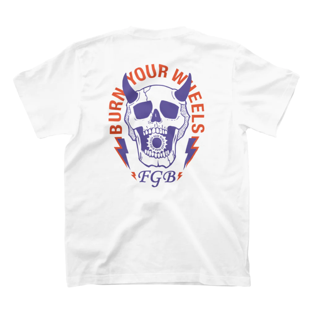 ラッキークライミングマンの FIXED GEAR BLUES / BURN YOUR WHEELS Regular Fit T-Shirtの裏面