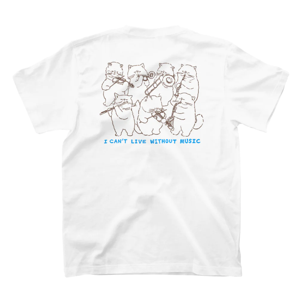 coeur.yu（クードットユー）の  音楽なしじゃ生きていけない（ロゴカラー：ブルー） スタンダードTシャツの裏面