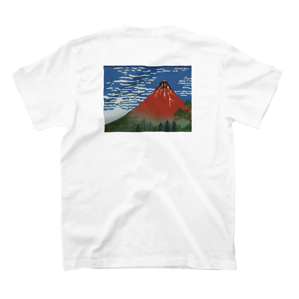 misakiの赤富士🗻バックプリント スタンダードTシャツの裏面