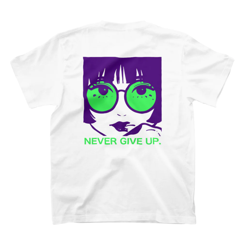 ONEGOのNever give up. スタンダードTシャツの裏面