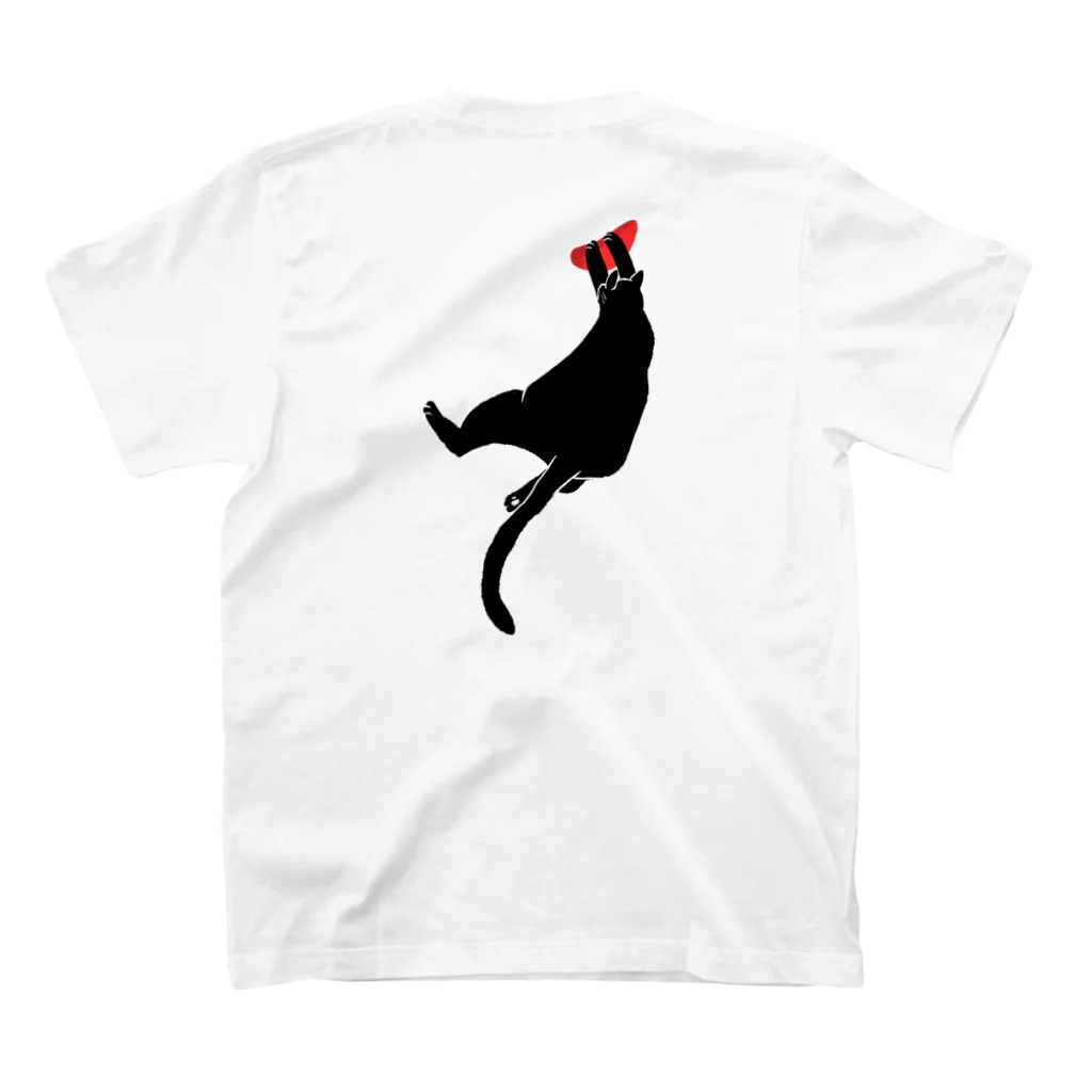sunokko designのclimbing black cat バックプリント スタンダードTシャツの裏面