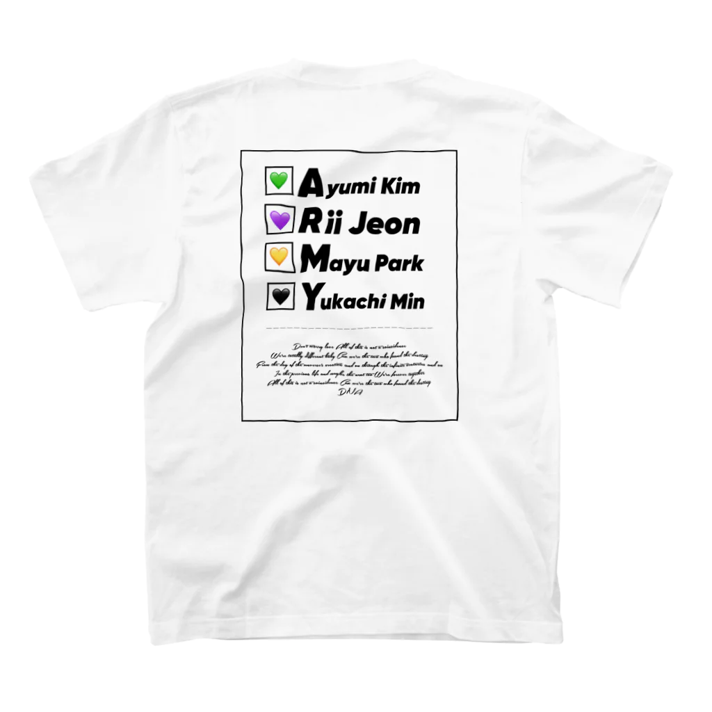 riiのバンタン スタンダードTシャツの裏面