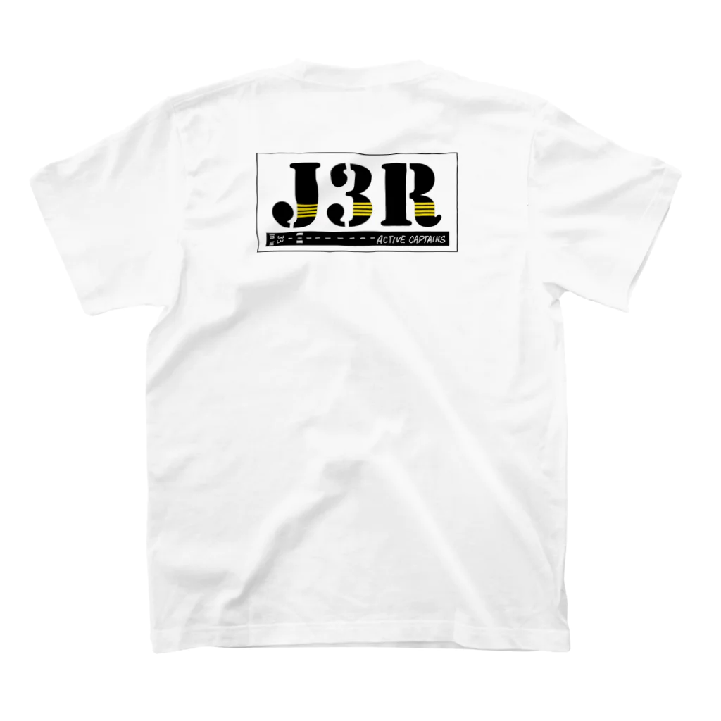 Threefall Japan Aviationの背面ロゴ！【J3Rロゴ（TFJAバージョン:３ｃｈ手書き滑走路） 】 スタンダードTシャツの裏面