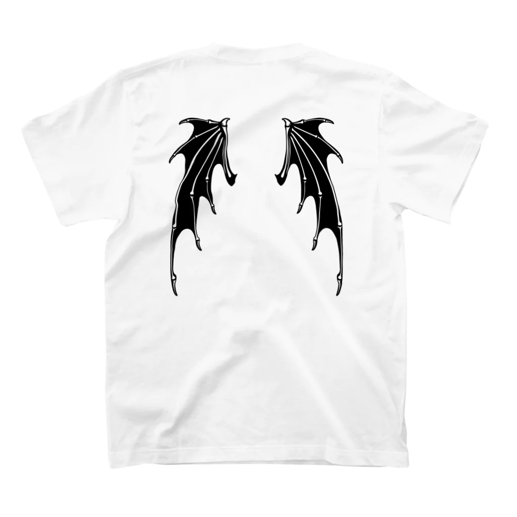 Cɐkeccooの悪魔の羽-スカルウイング Regular Fit T-Shirtの裏面