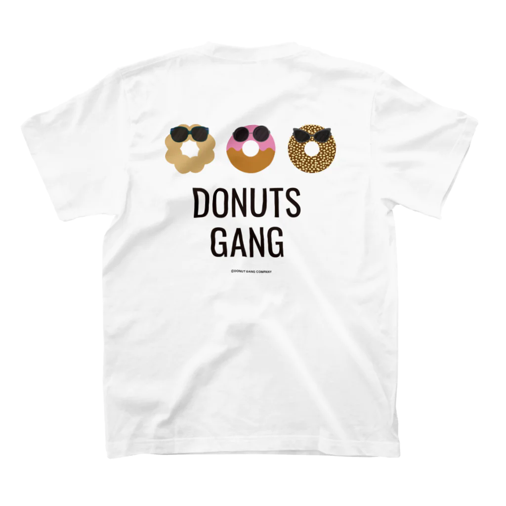 テモアシドーナツ（ドーナツギャング）のテモアシドーナツ（白黒ロゴ） Regular Fit T-Shirtの裏面