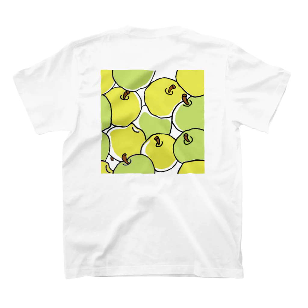 rurumaの青りんご　黄りんご　ときどき赤りんご Regular Fit T-Shirtの裏面