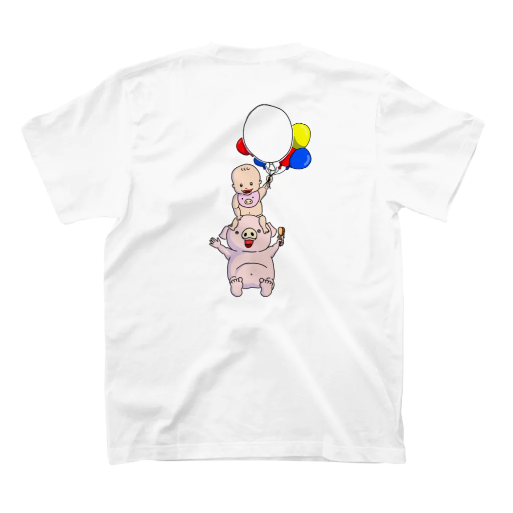 Pei’s pig hutのお子守ぶたさん スタンダードTシャツの裏面