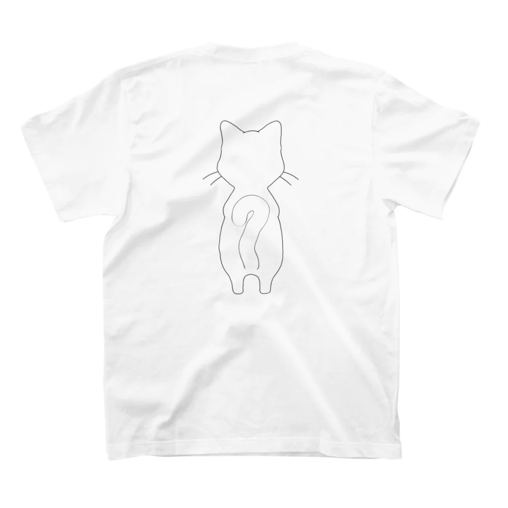 にゃ王様のお店のにゃ王さま　白猫 スタンダードTシャツの裏面