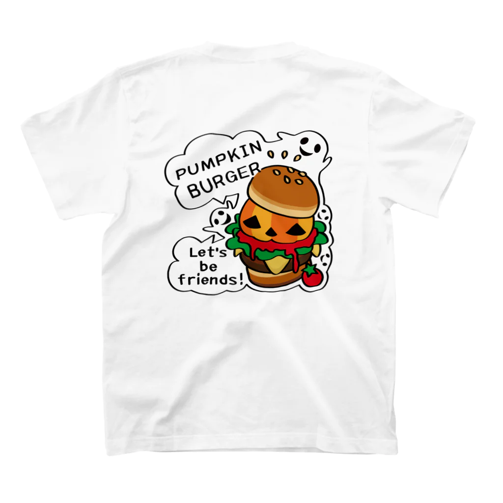 イラスト MONYAAT のバックプリント Gz かぼちゃバーガーA スタンダードTシャツの裏面