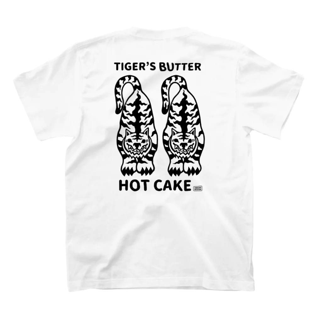 shinichiro matsuyamaのTIGER BUTTER HOT CAKE モノクロ Regular Fit T-Shirtの裏面