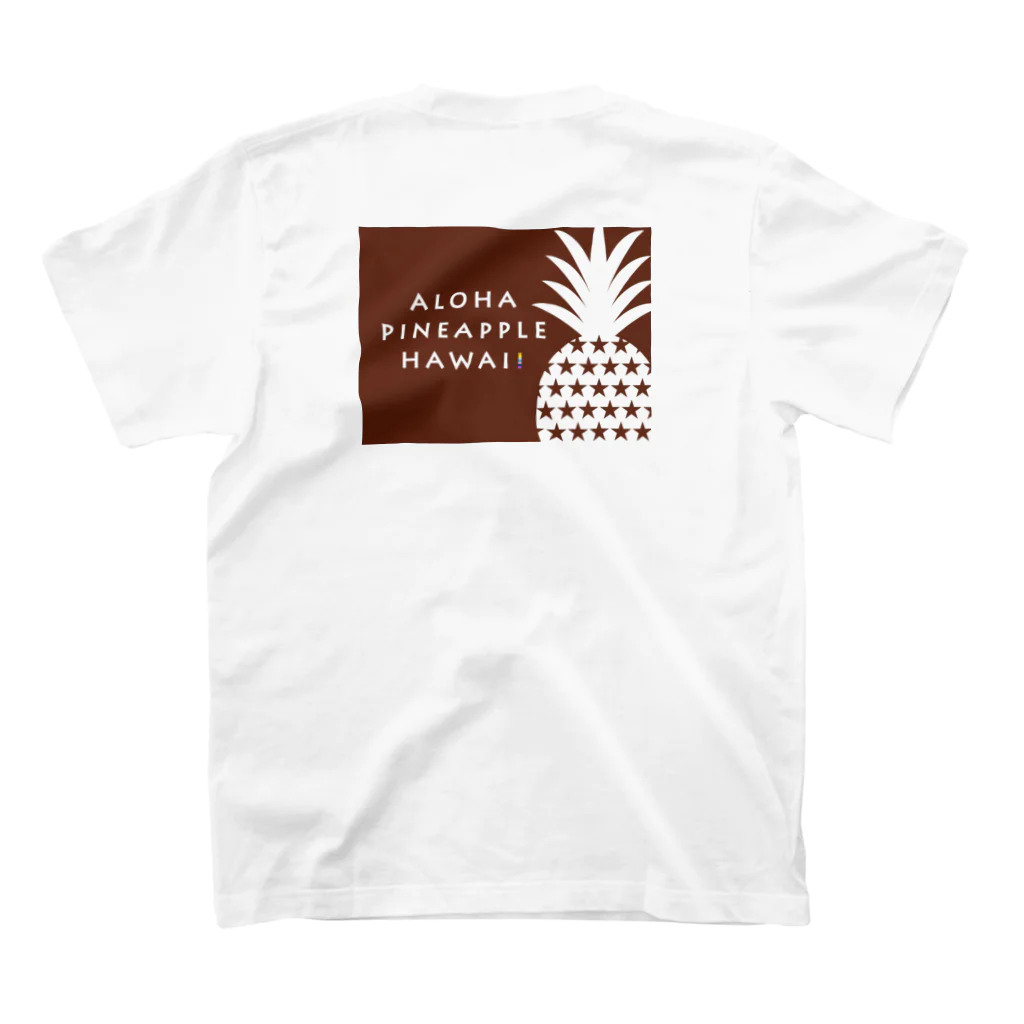 aloha_pineapple_hawaiiのバックプリント チョコレートパイナップル aloha　100 スタンダードTシャツの裏面