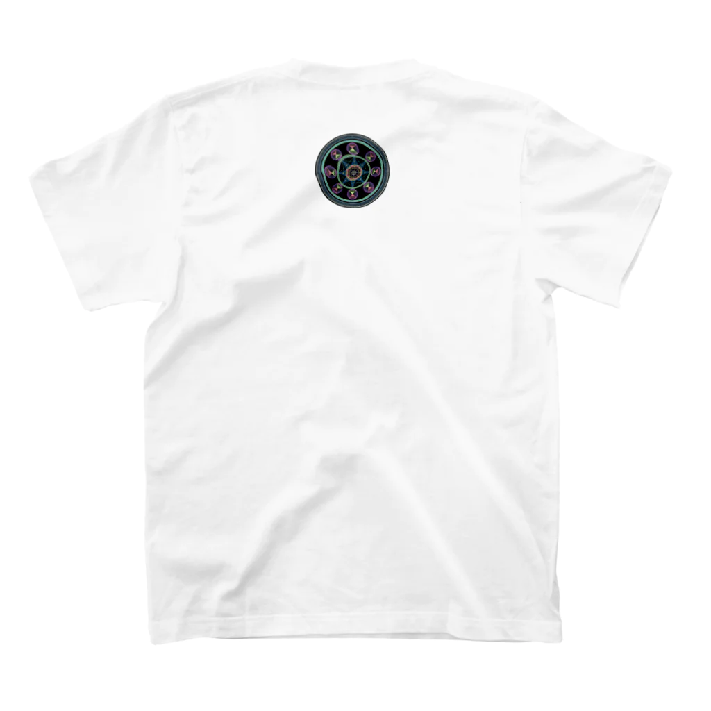 点描曼荼羅グッズのMandala#1(丸) Regular Fit T-Shirtの裏面