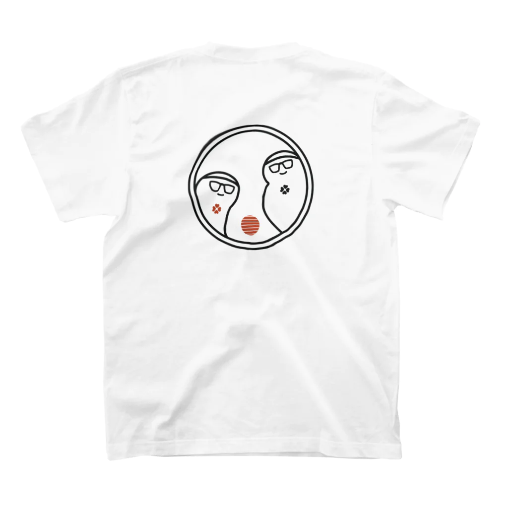 赤字黒字の「赤字さん黒字さん」背面ロゴ Tシャツ【ブラック・ホワイト】 スタンダードTシャツの裏面
