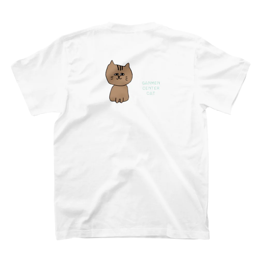 女将の顔面センター猫 Regular Fit T-Shirtの裏面