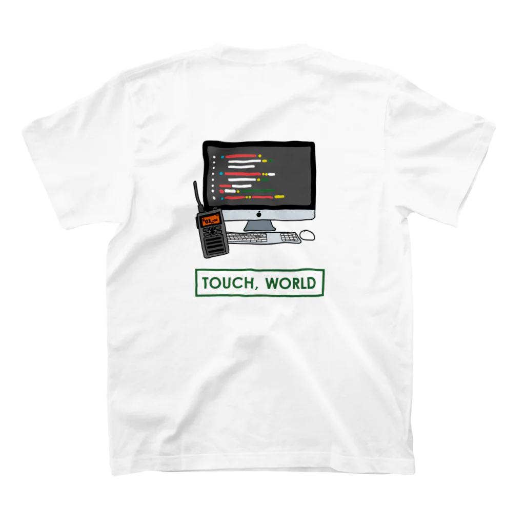 いちはる👩‍🦲COLEYO Inc.／京都にいる野生のデザイナ〜のタッチTシャツ（TECH GREEN） Regular Fit T-Shirtの裏面