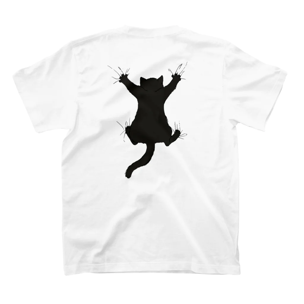 あふぐろ屋の気まま黒猫（両面） Regular Fit T-Shirtの裏面