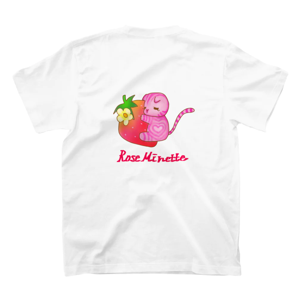 Rose Minette (ロゼ ミネット)の苺ネコのキャンディちゃん🐱 スタンダードTシャツの裏面
