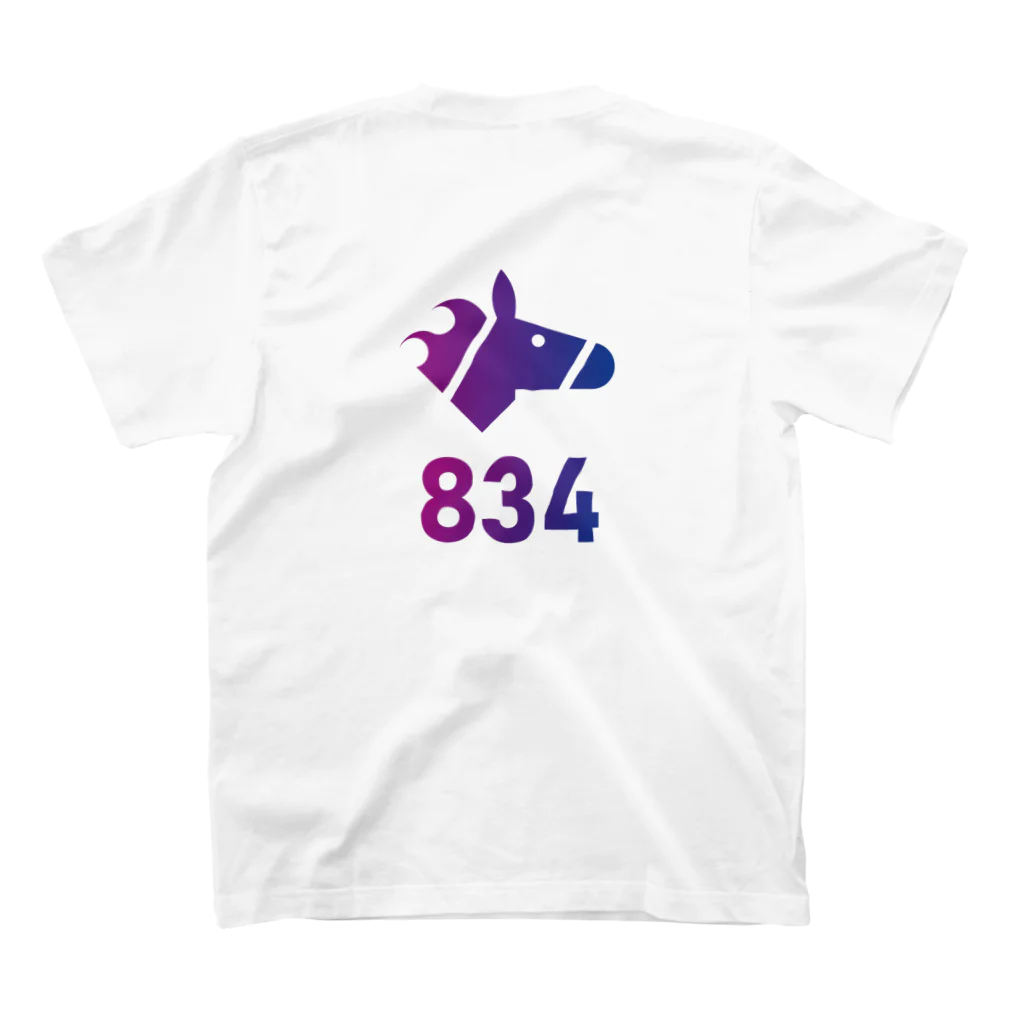 ばさし🐴 - Basashiの834ロゴ Regular Fit T-Shirtの裏面