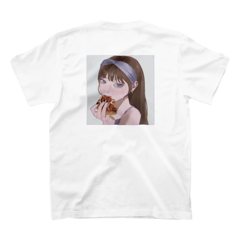 ぺてんしのピザたべる女の子 スタンダードTシャツの裏面