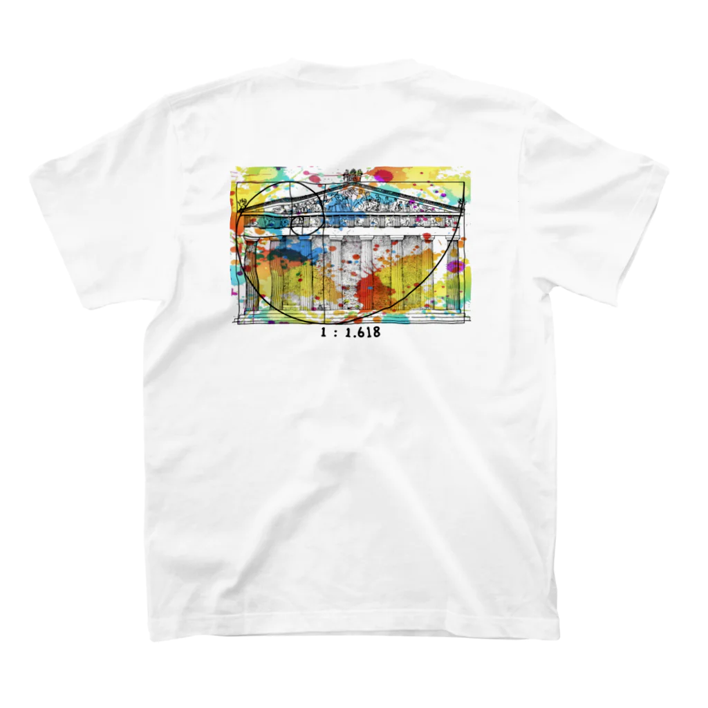 ハルティン<designed by an architect>のART×名建築 パルテノン神殿 Regular Fit T-Shirtの裏面