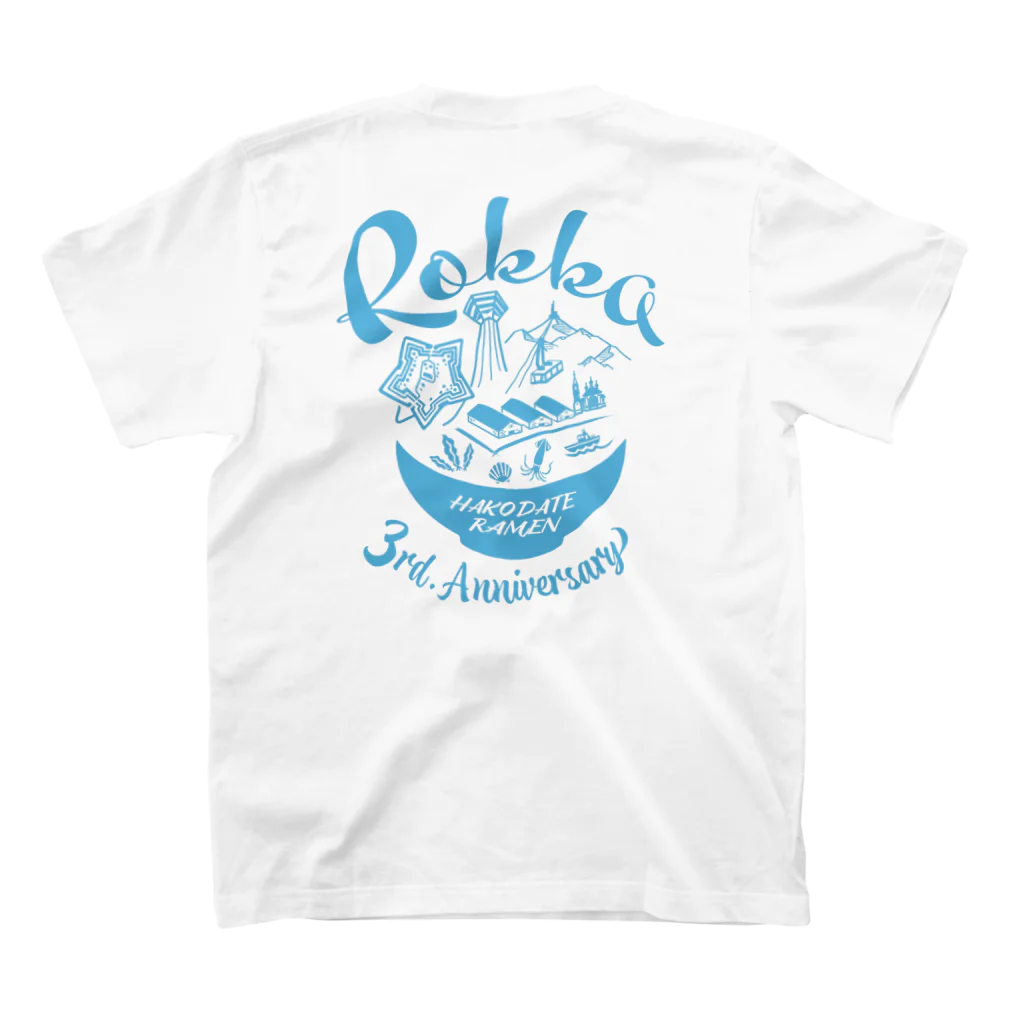 六花–ROKKA-グッズ販売の3周年記念　六花ロゴ　背面アニバーサリー スタンダードTシャツの裏面