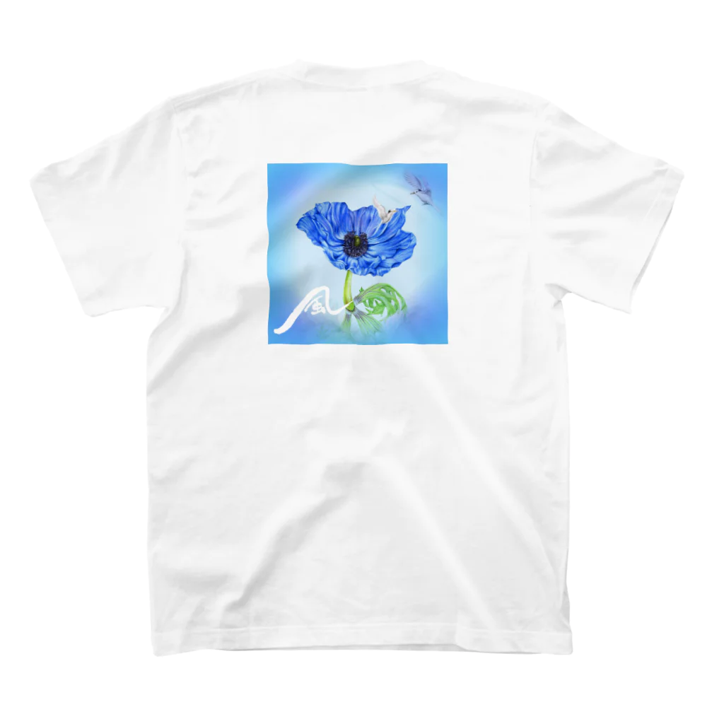 idumi-artの青いアネモネ💙風 Regular Fit T-Shirtの裏面