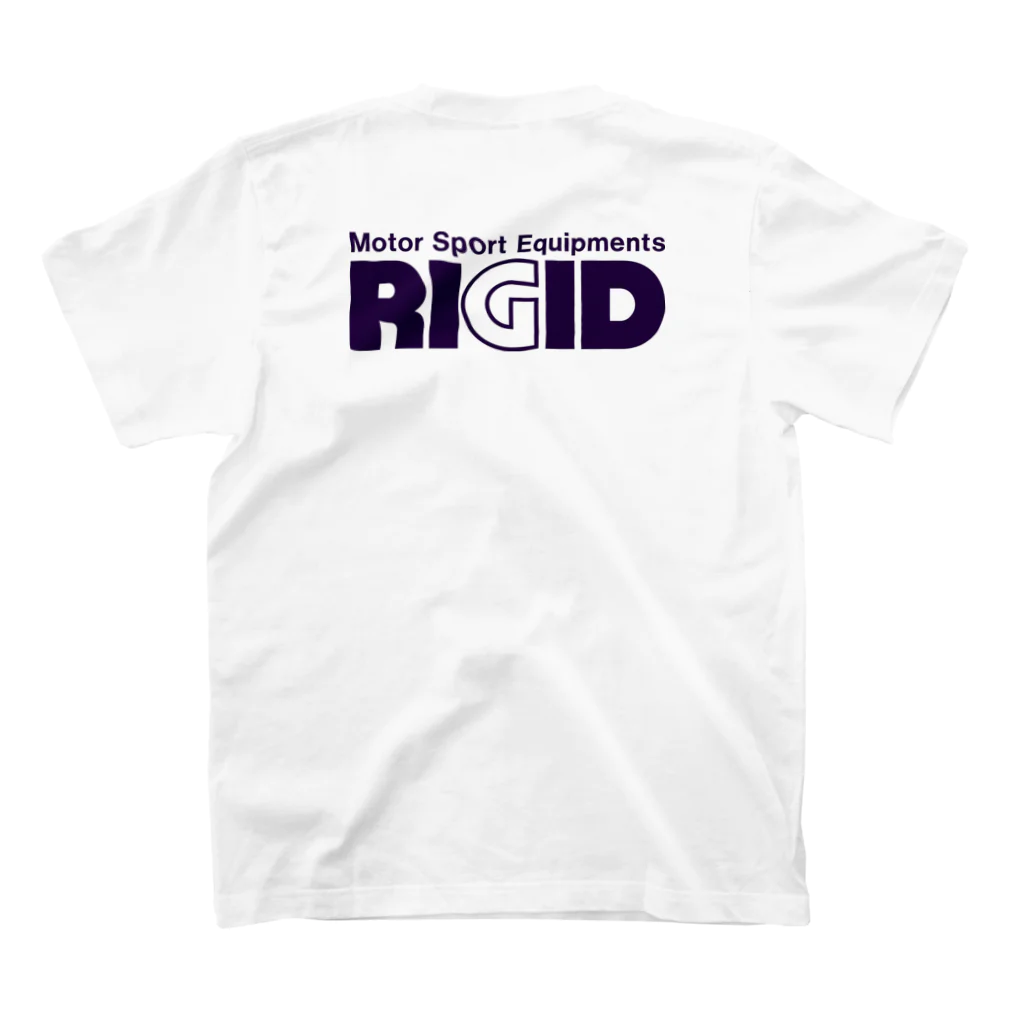 リジット・モータースポーツのRIGID透過ロゴ紺 Regular Fit T-Shirtの裏面