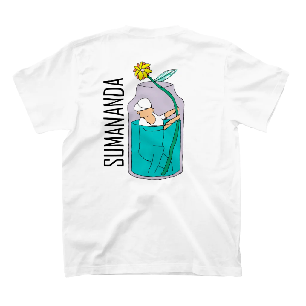 sumanandaのSUMANANDA公式　a left-handed batter in the flower vase Regular Fit T-Shirtの裏面